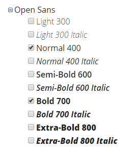 web font styles