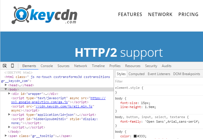 chrome devtools DOM