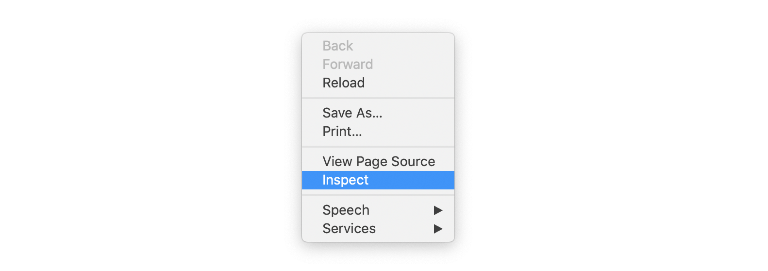 chrome inspect element