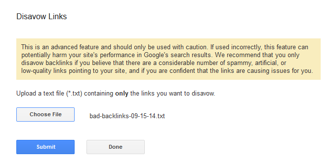disavow links