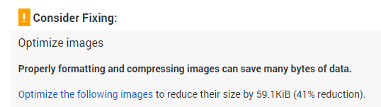 google pagespeed insights optimize images