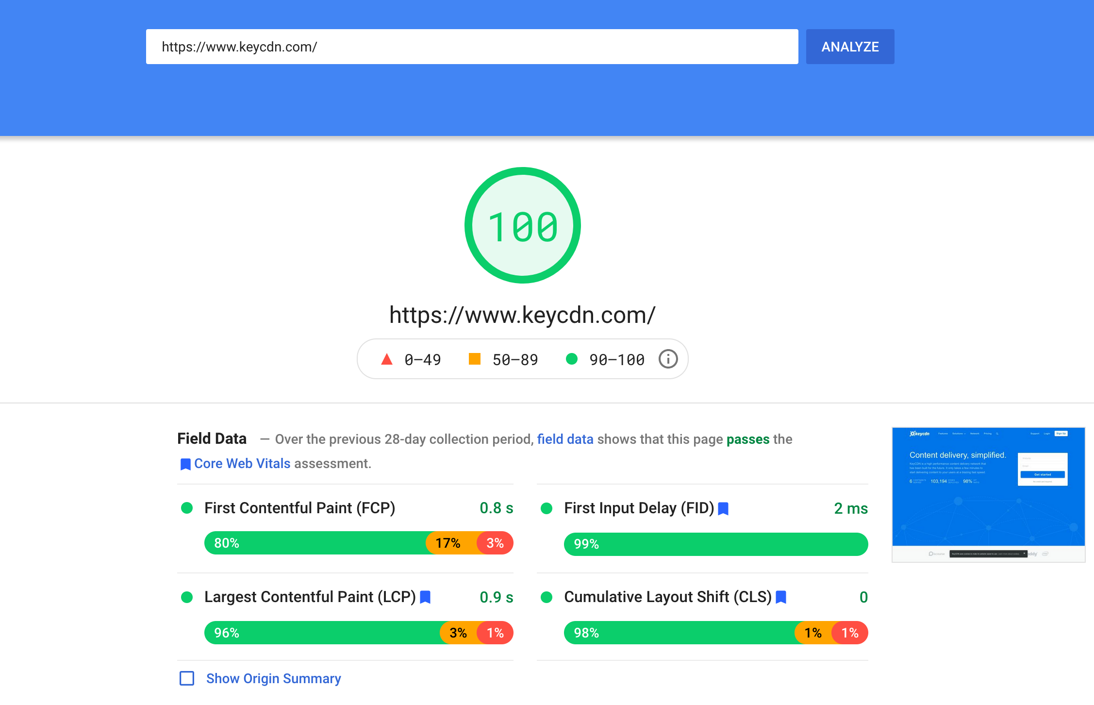 google pagespeed