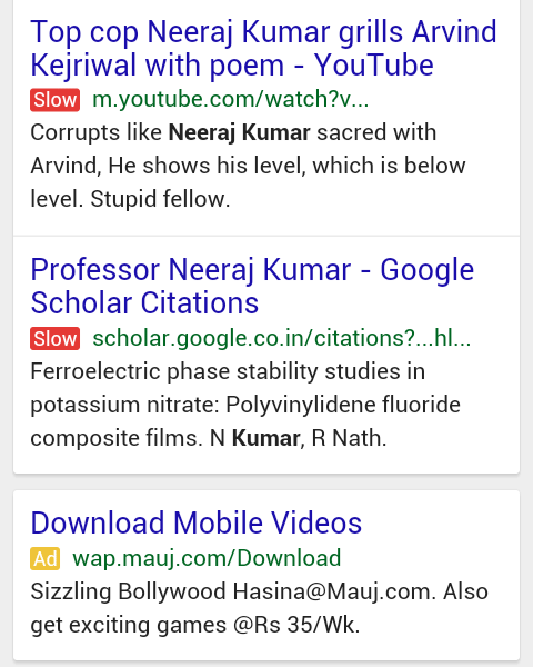 google slow website label