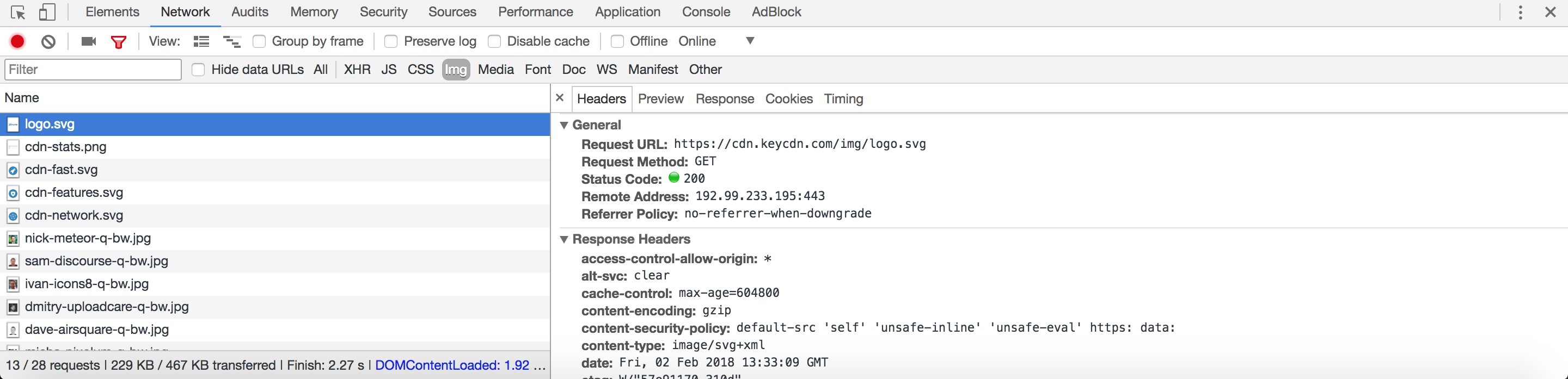 keycdn http headers