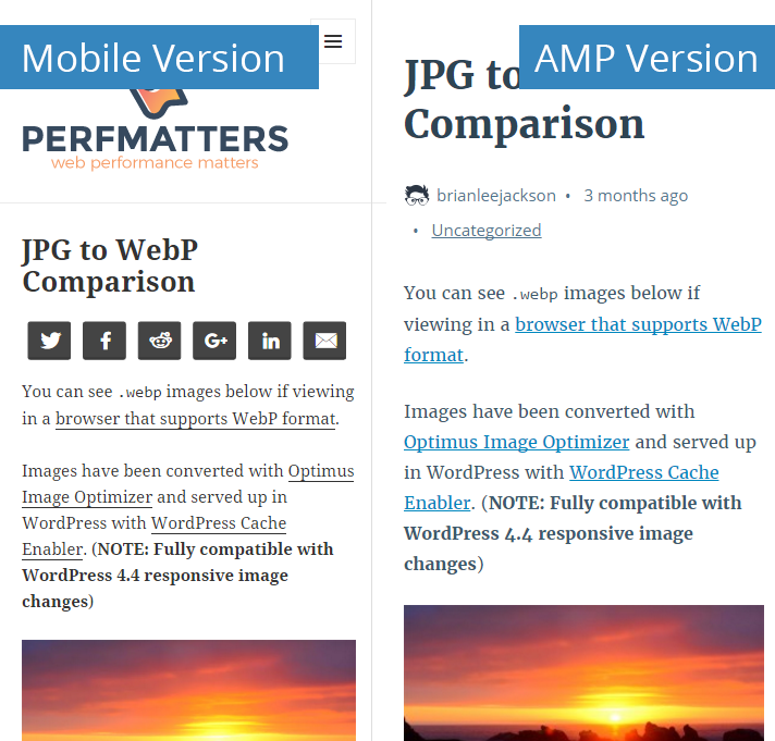 mobile vs amp