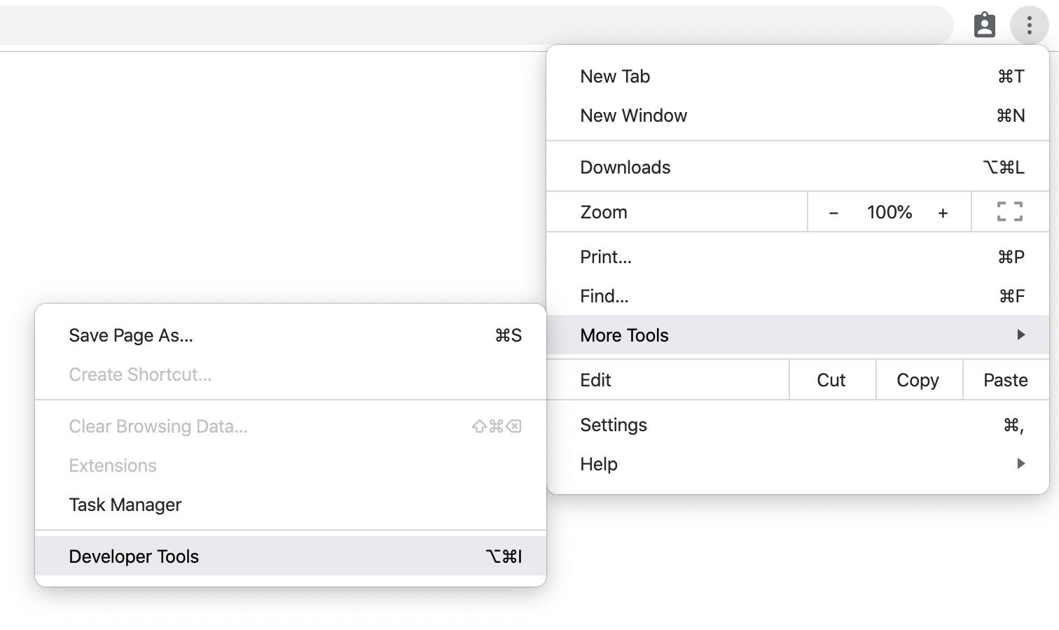 open chrome devtools