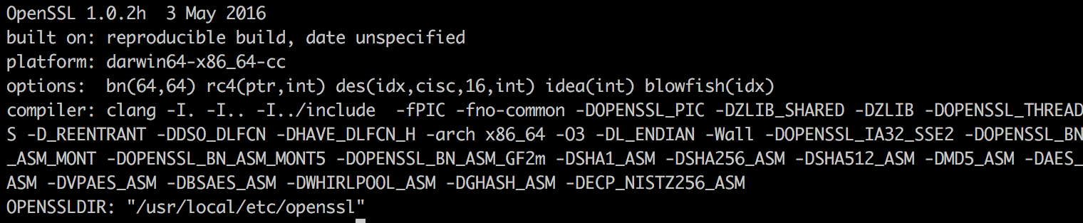 openssl version