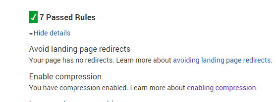 pagespeed insights enable compression