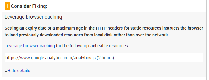 pagespeed insights google analytics