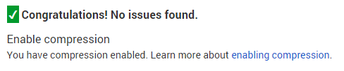 pagespeed insights gzip compression