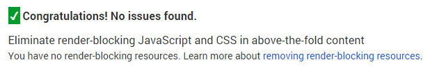 pagespeed insights no render-blocking