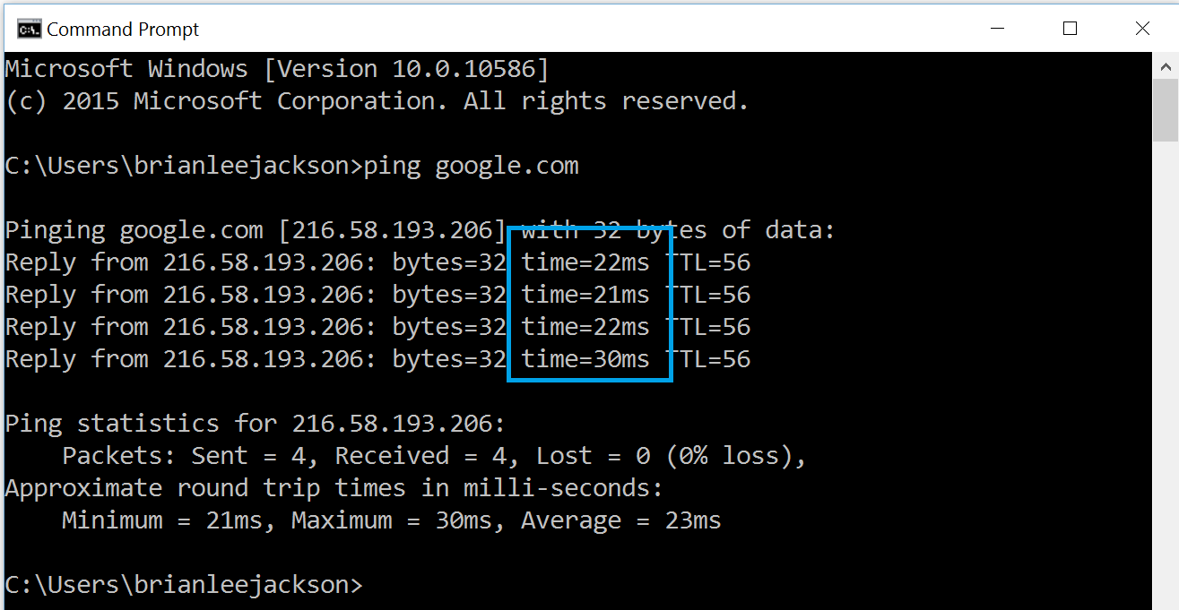 ping times