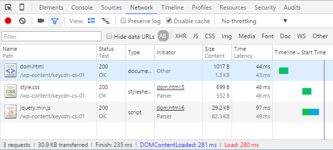 chrome devtools render blocking - the DOM