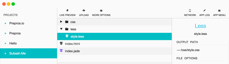 sass less compiler