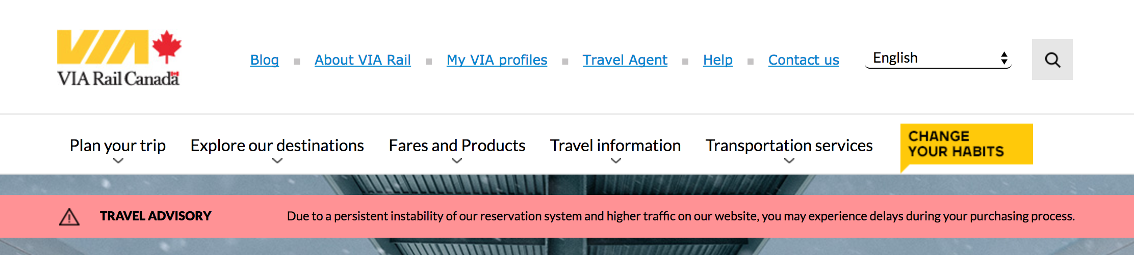 via rail traffic