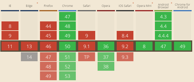 web browser support
