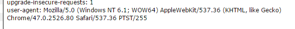 webpagetest user-agent