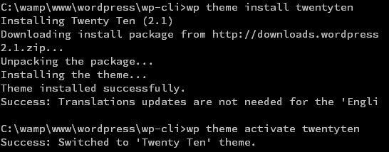 wp-cli install theme