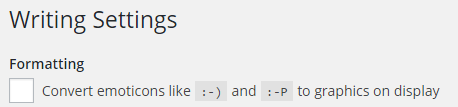 writing settings emojis