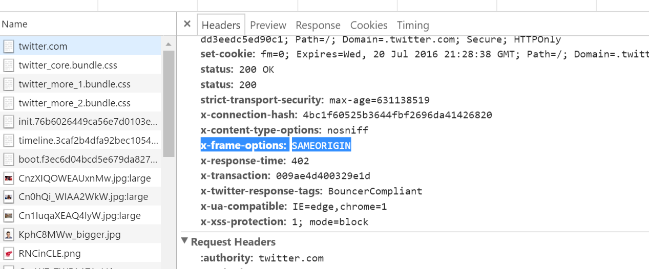 x-frame-options sameorigin directive