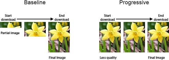 baseline vs progressive jpeg