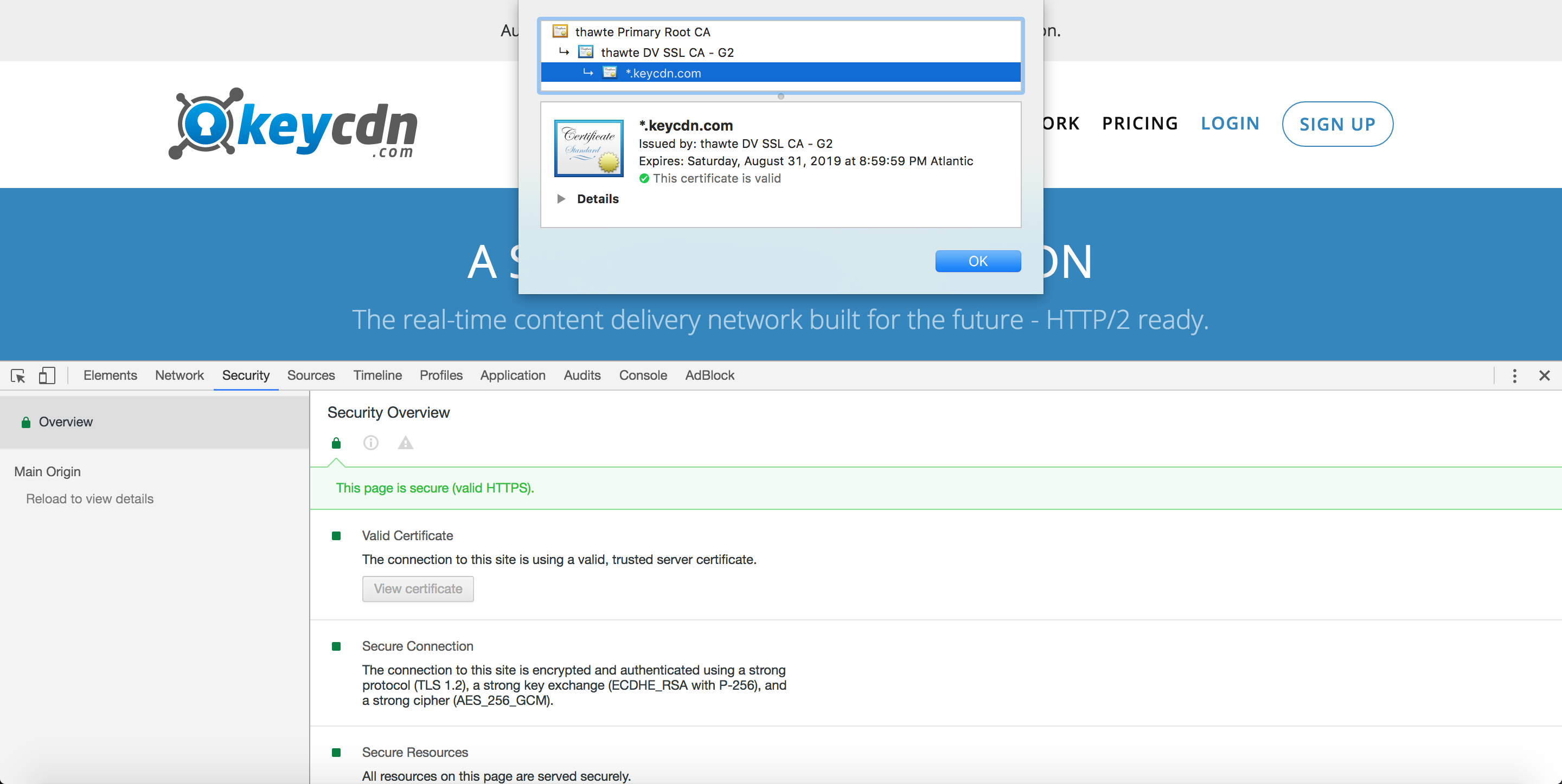 chrome security tab
