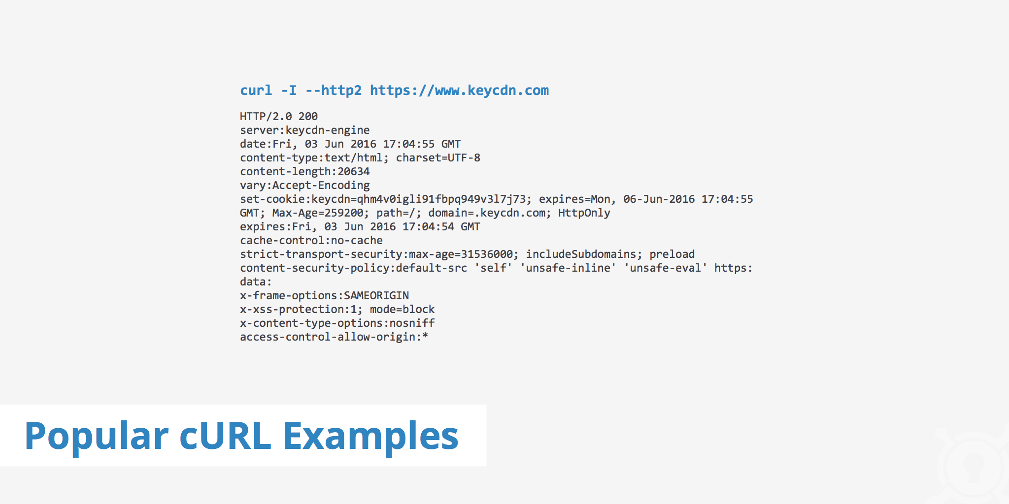 Popular curl Examples - KeyCDN Support