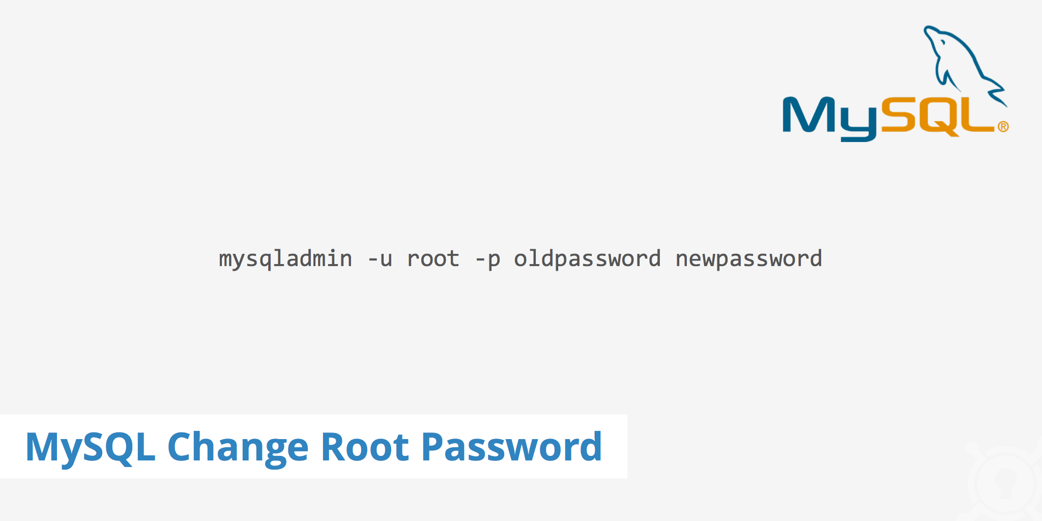 MySQL Change Root Password