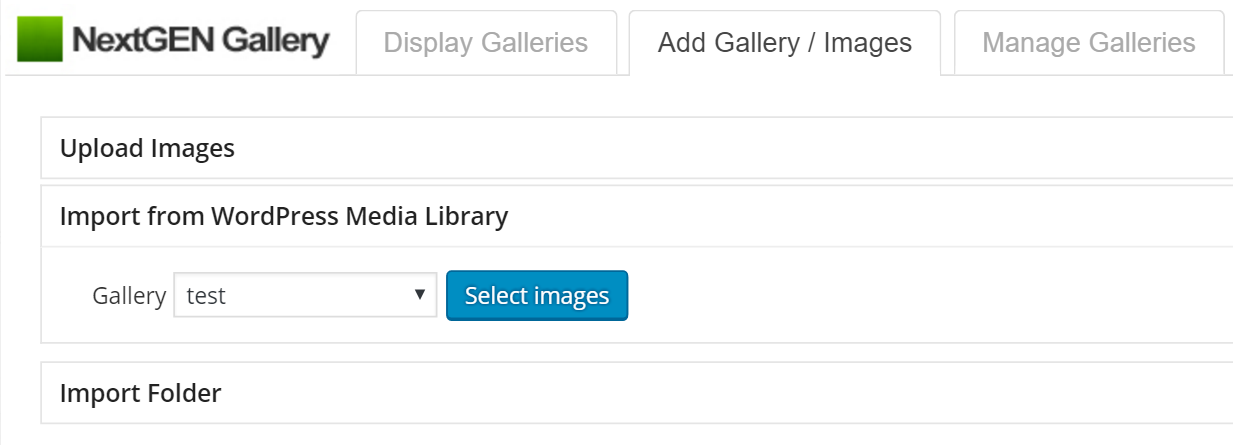 nextGEN import from wordpress media library