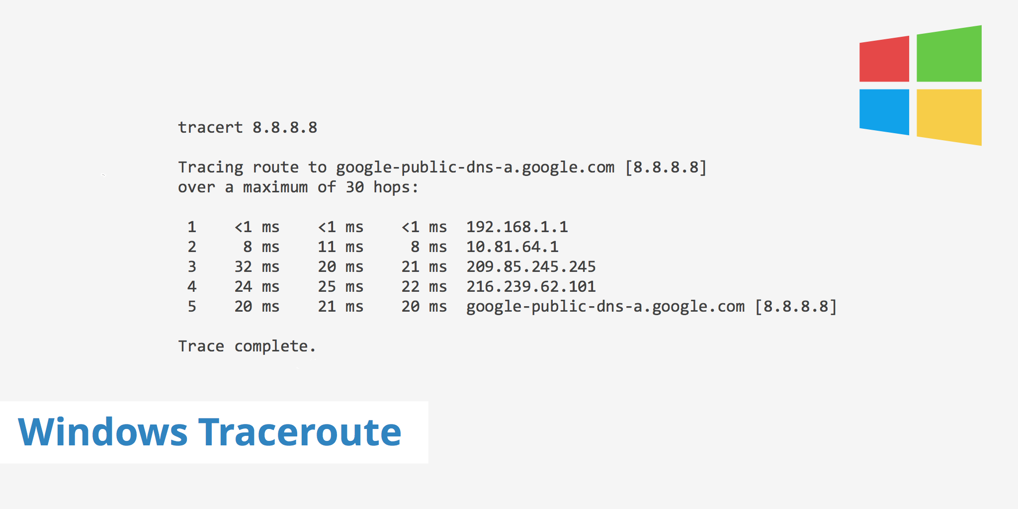 Using Windows Traceroute